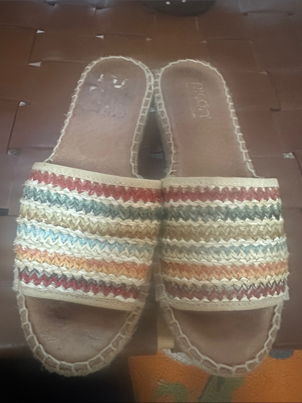 Woven Multicolor Slide Mules for Women by
